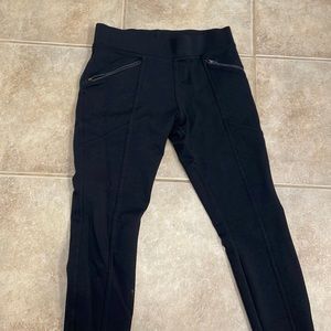 American Giant Black Seamed Zippered Slim Stretch Pants Women's Size 8